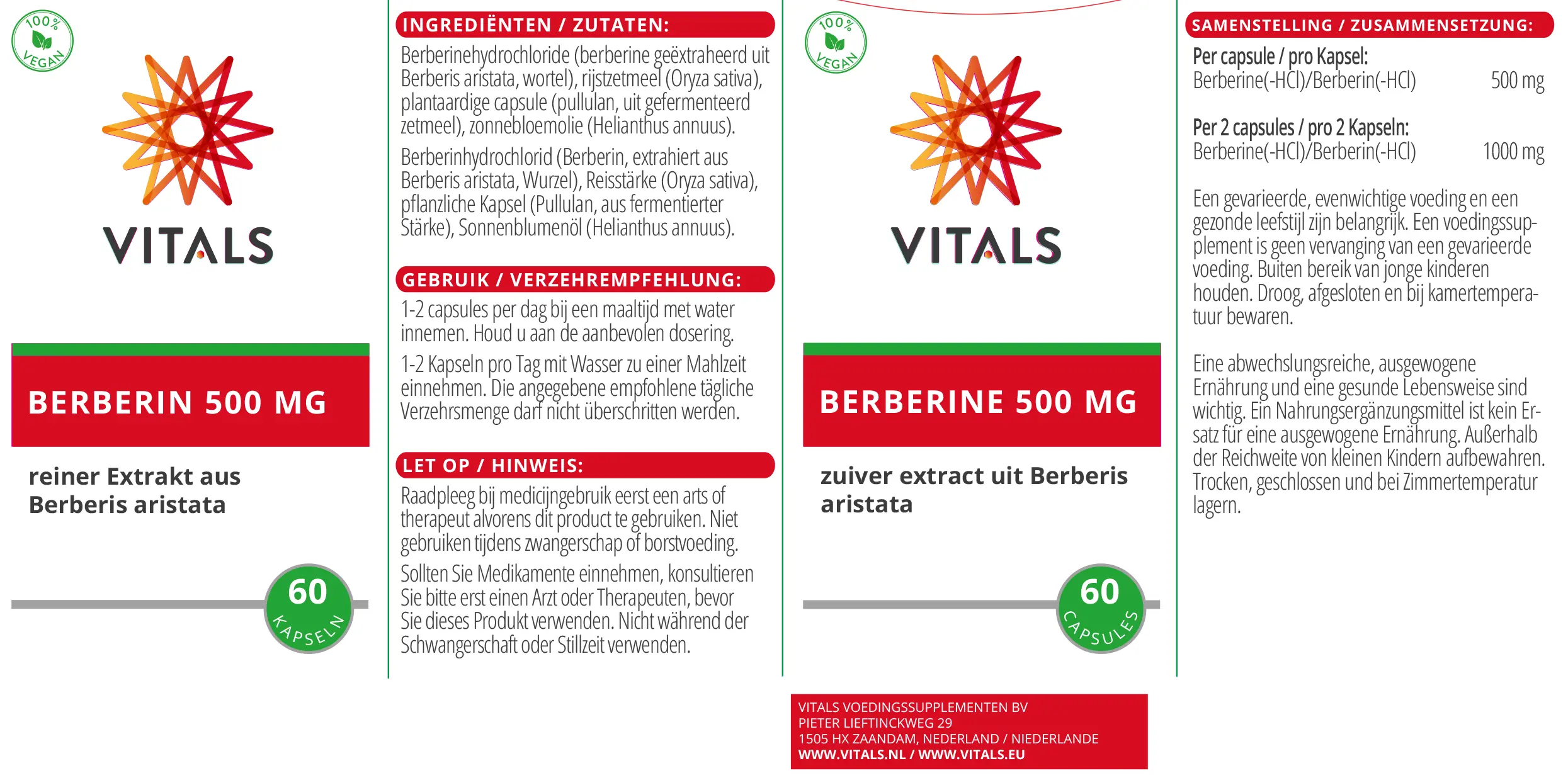 Berberine verpakking&nbsp;&copy;&nbsp;Vitals