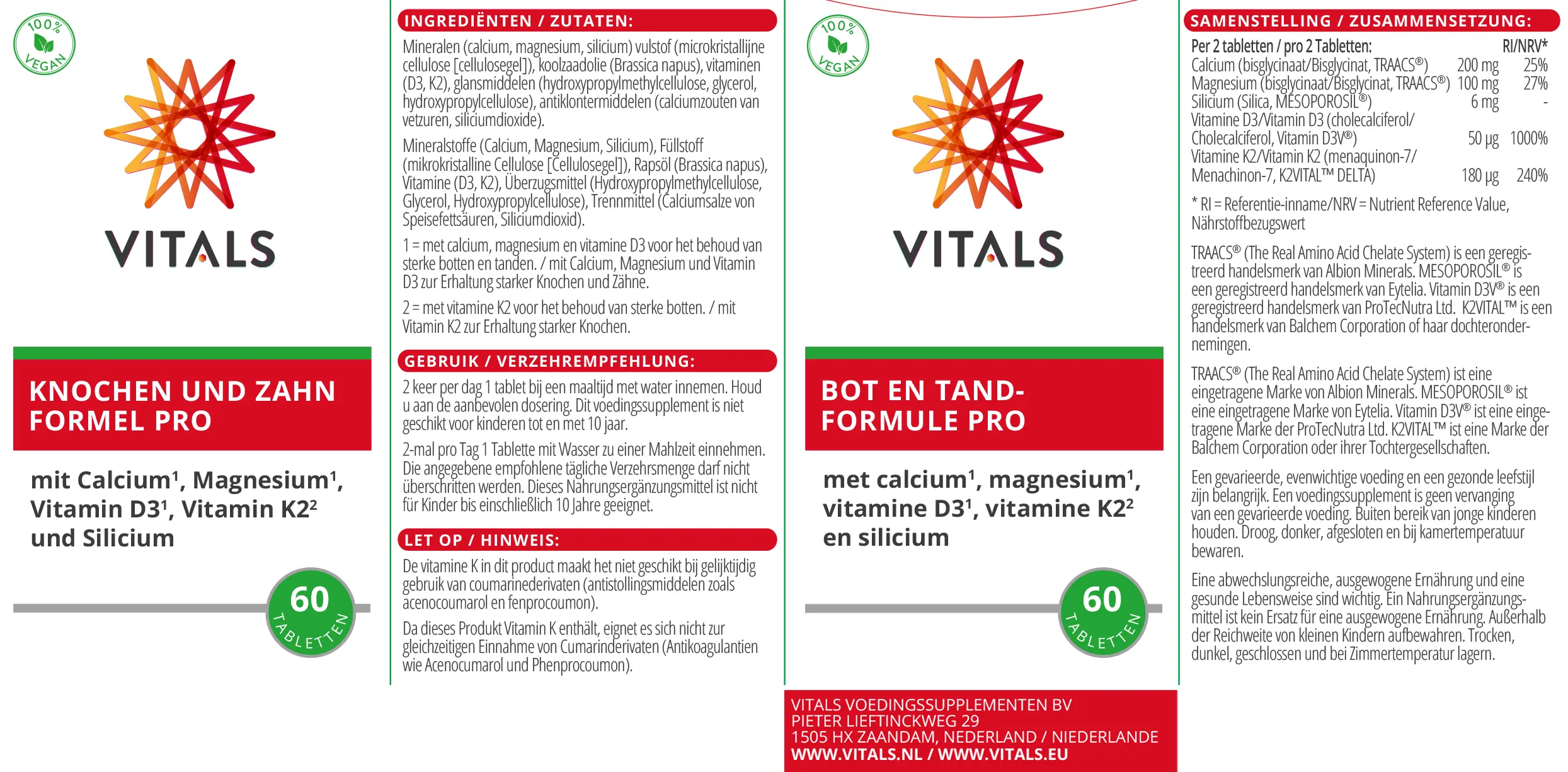 Bot- en Tandformule Pro verpakking&nbsp;&copy;&nbsp;Vitals