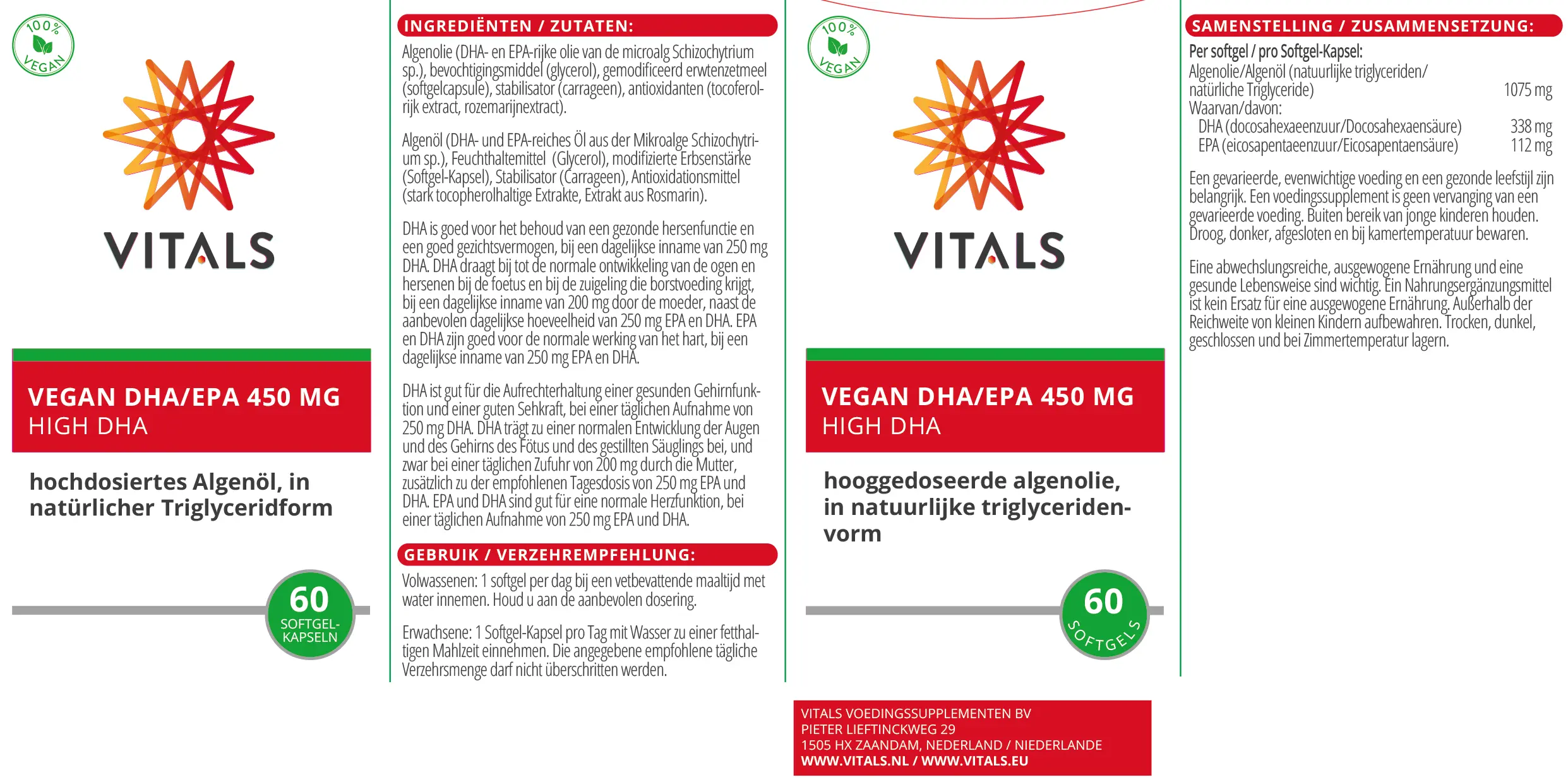 Vegan DHA-EPA verpakking&nbsp;&copy;&nbsp;Vitals