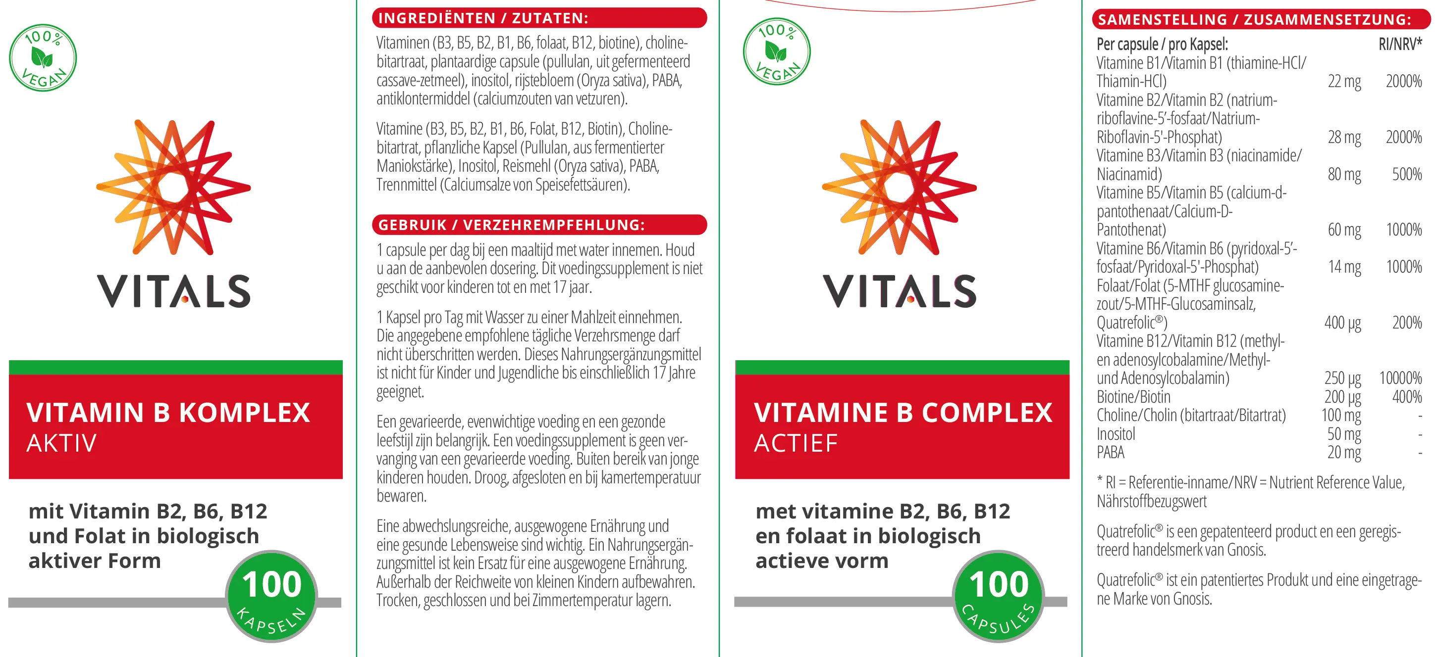 Vitamine B complex verpakking&nbsp;&copy;&nbsp;Vitals
