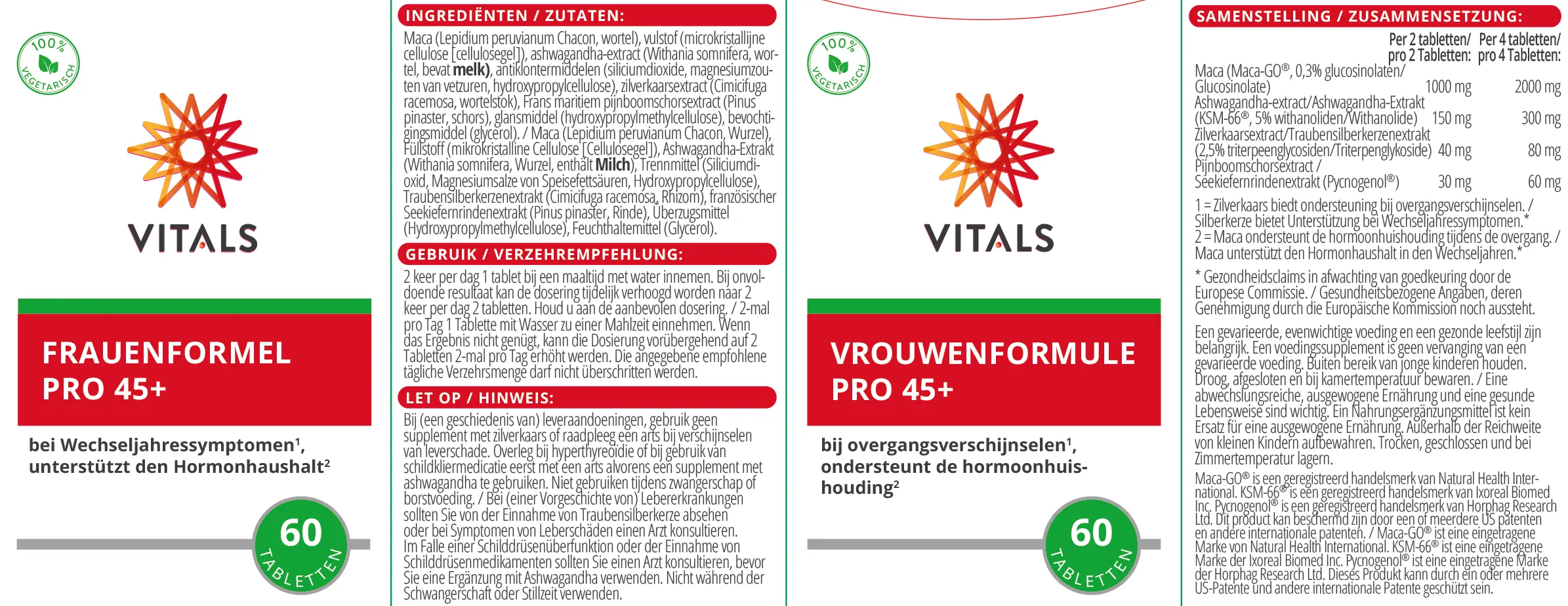 Vrouwenformule Pro 45+ verpakking&nbsp;&copy;&nbsp;Vitals