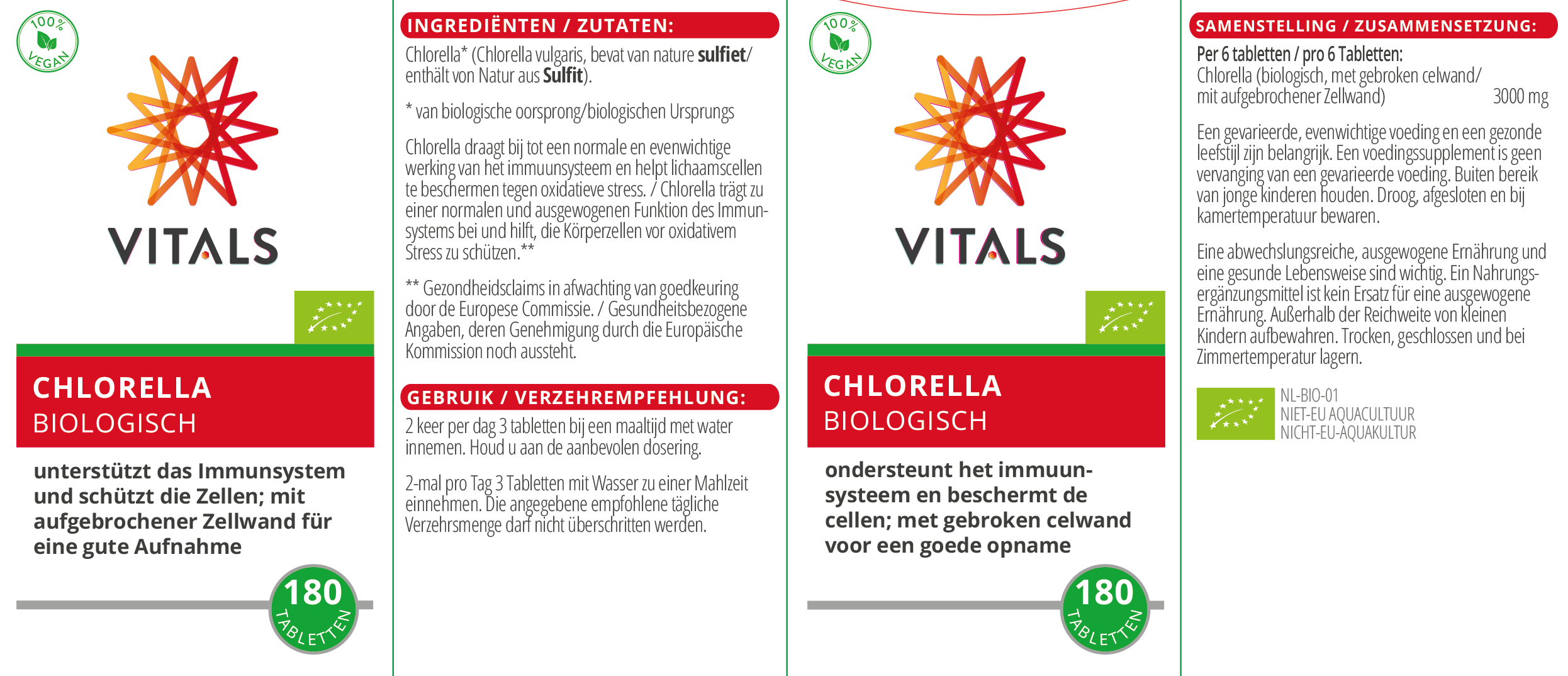 Chlorella Biologisch verpakking &nbsp;&copy;&nbsp;Vitals