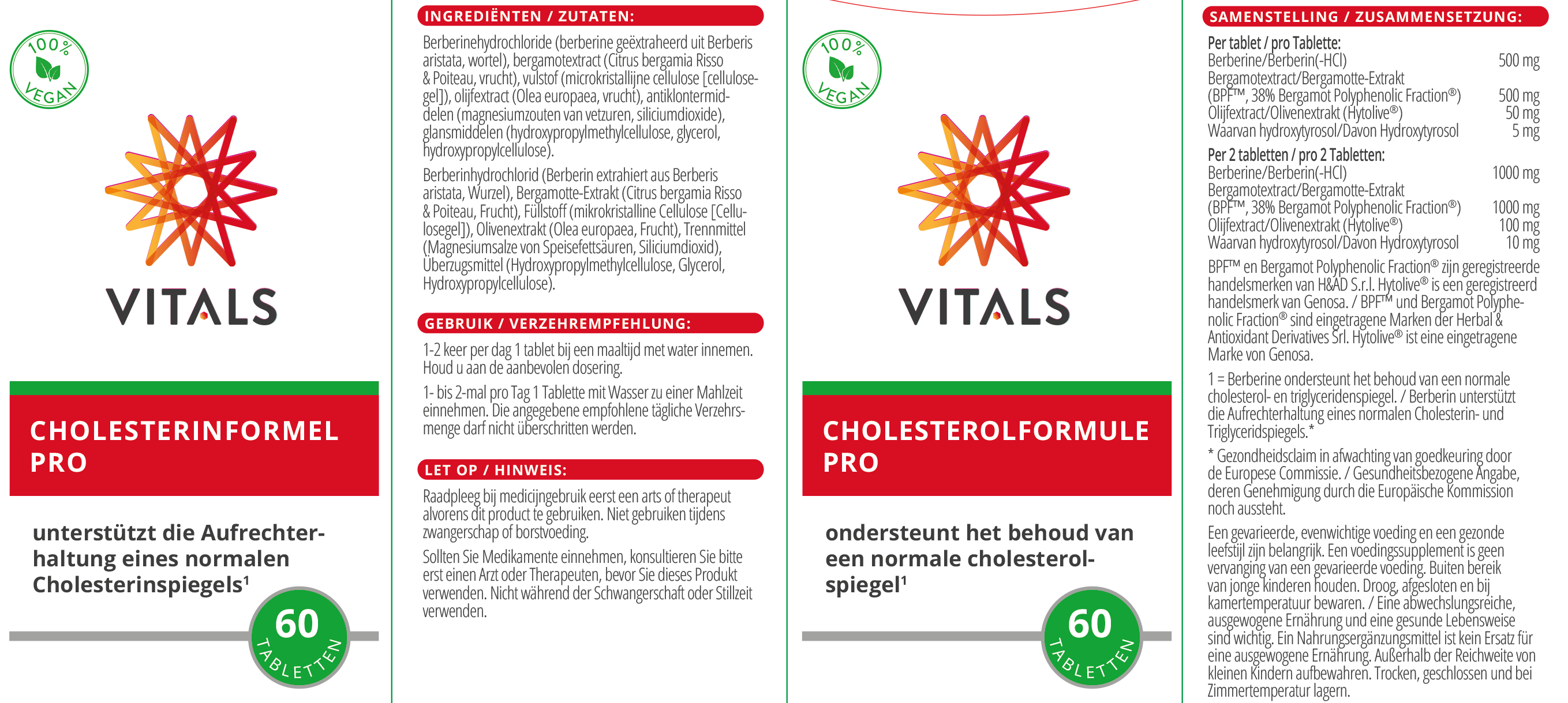 Cholesterolformule Pro verpakking&nbsp;&copy;&nbsp;Vitals